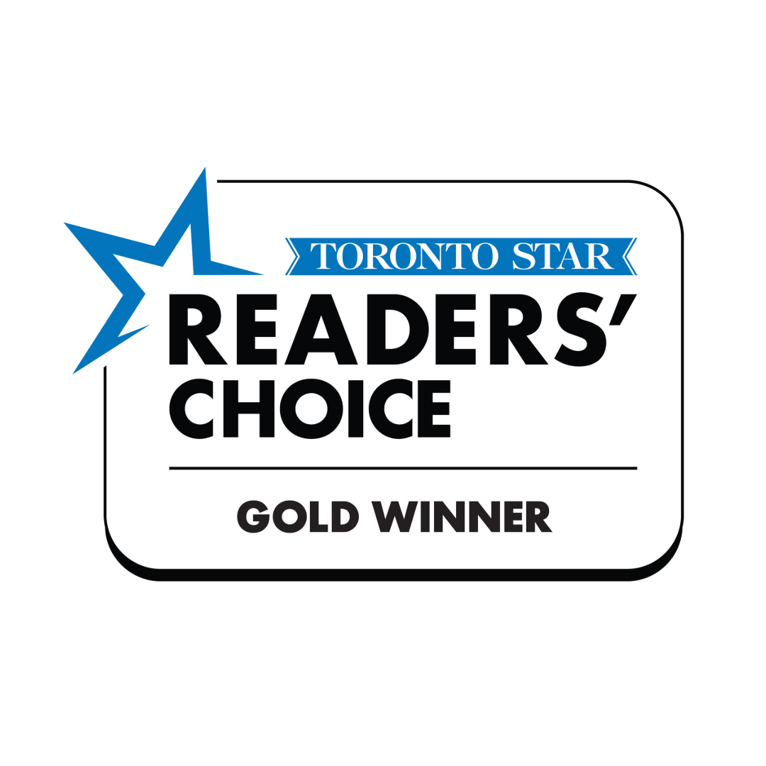 Toronto Star Readers' Choice Gold Winner badge featuring a blue star and bold black text on a white background.