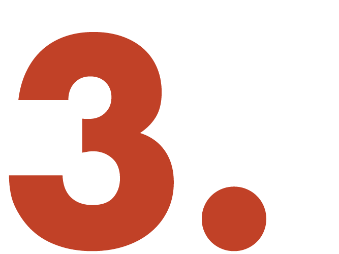 Red number "3." is displayed on a white background. The bold, modern font gives a clean and minimalist appearance.