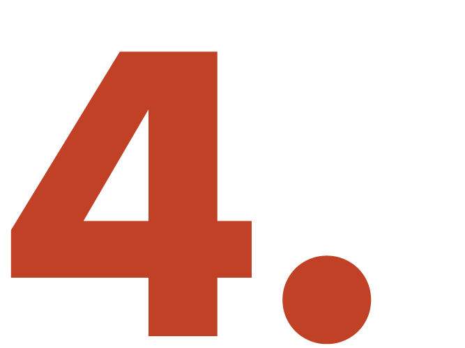 A digital countdown showing the number four in bold red on a white background, with a period following it.