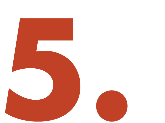 The image features a large red number five with a period, centered on a white background. No landmarks or people are visible.