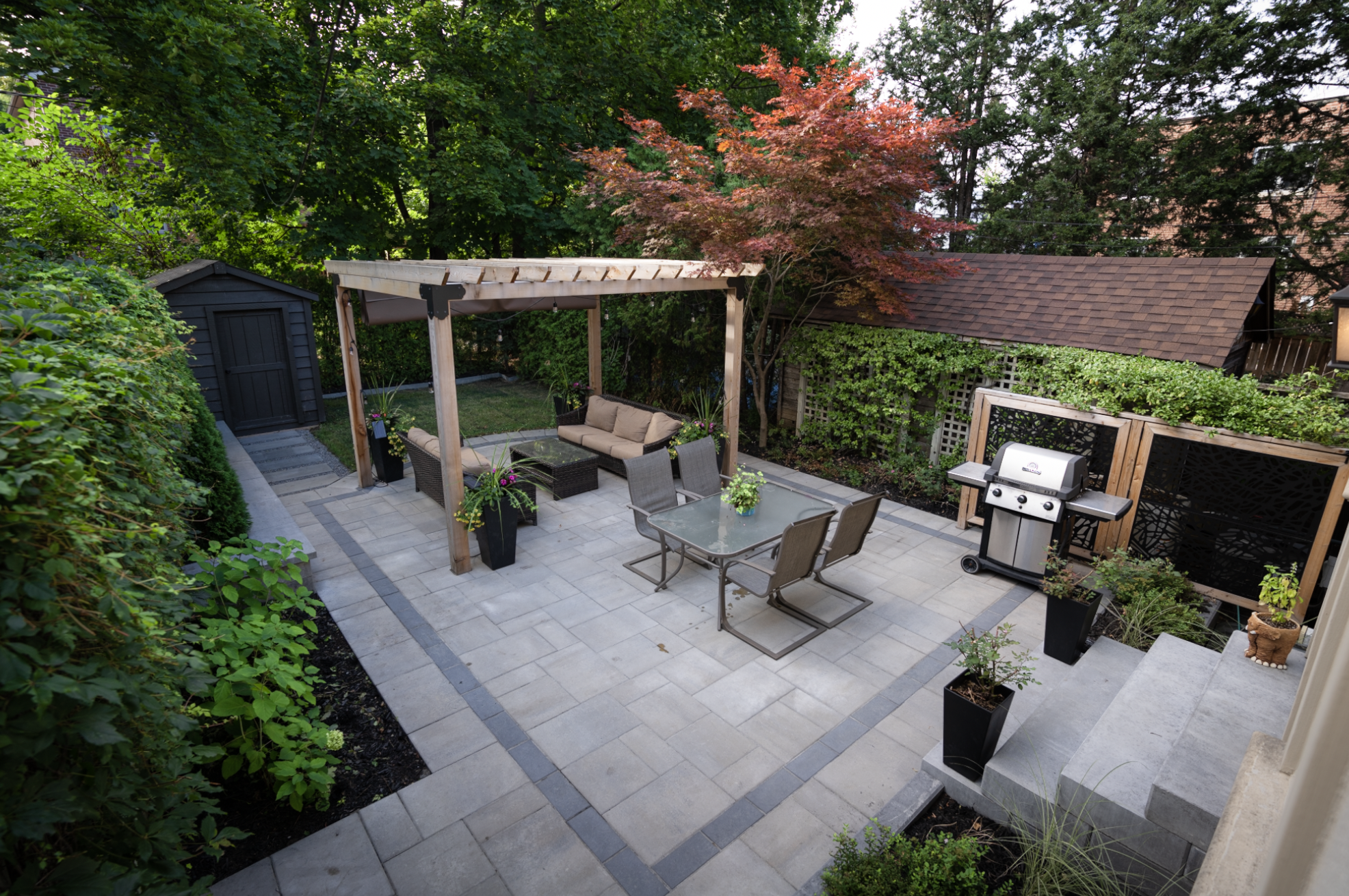 Outdoor living backyard setup