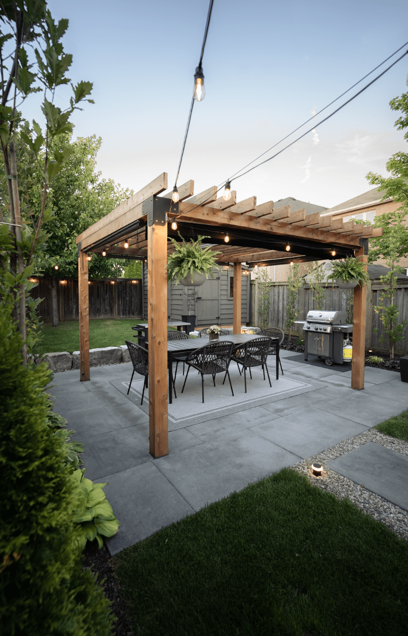 Shaded backyard